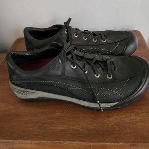 KEEN Womens Black Lace-Up Leather Shoes Size 11